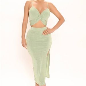 NWOT Fashion Nova “Late Night Slinky Set” Size M